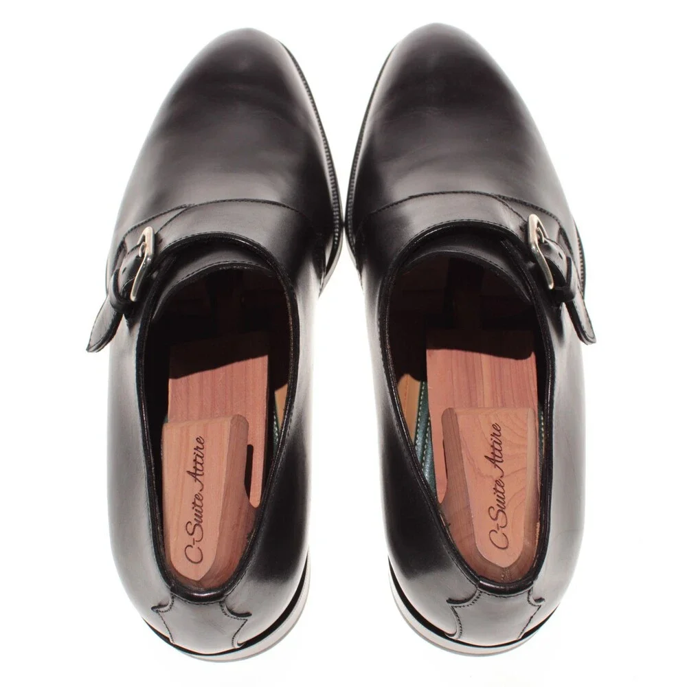 Pastori NWD Caligula Single Monk Strap Dress Shoes Size 10 US in Black Leather